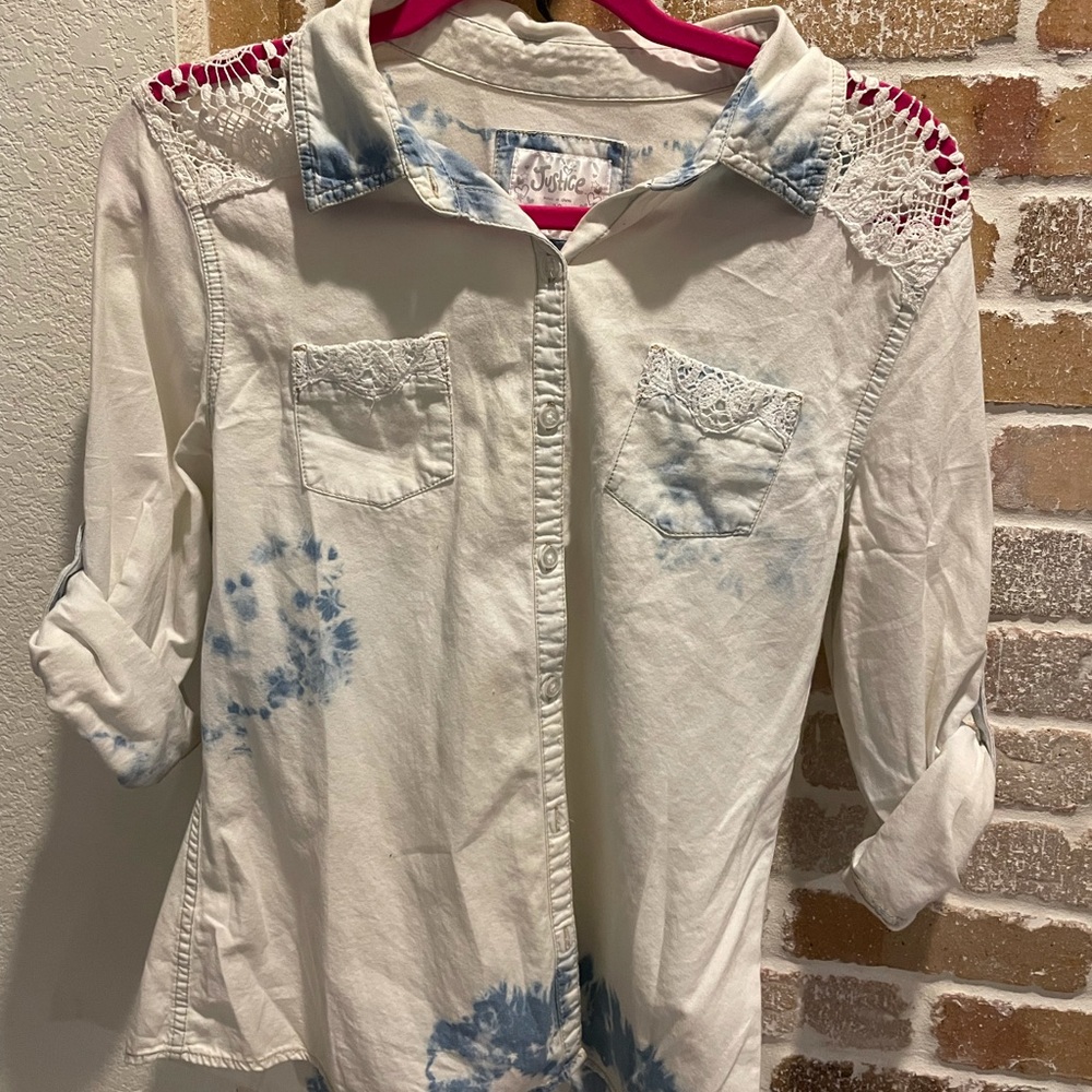 Tie dye button up shirt